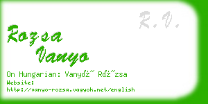 rozsa vanyo business card